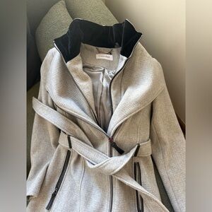 Calvin Klein Women's Light Gray Trench Coat